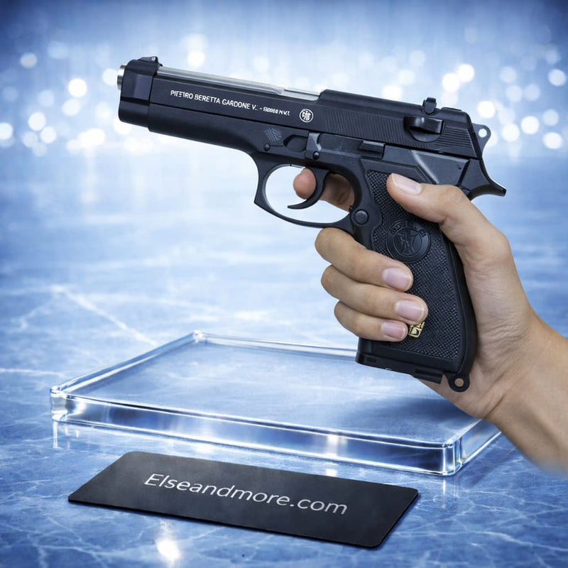 Heavy Metal Bullet Toy Gun | Real Look Pistol | Silver, Black